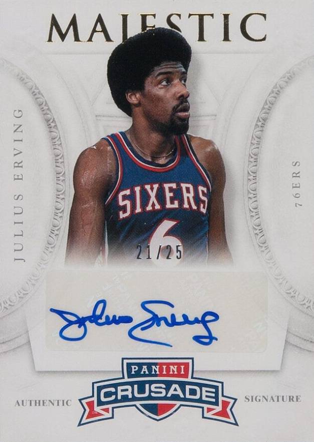 2012 Panini Crusade Majestic Signature Julius Erving #78 Basketball Card