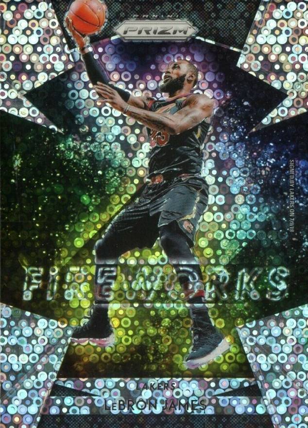 2018 Panini Prizm Fireworks LeBron James #19 Basketball Card