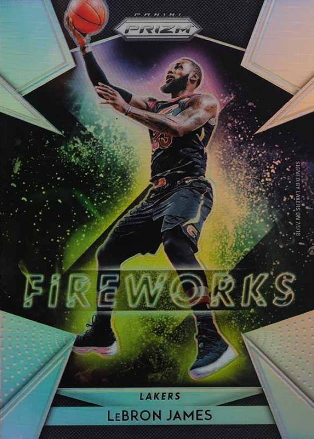 2018 Panini Prizm Fireworks LeBron James #19 Basketball Card