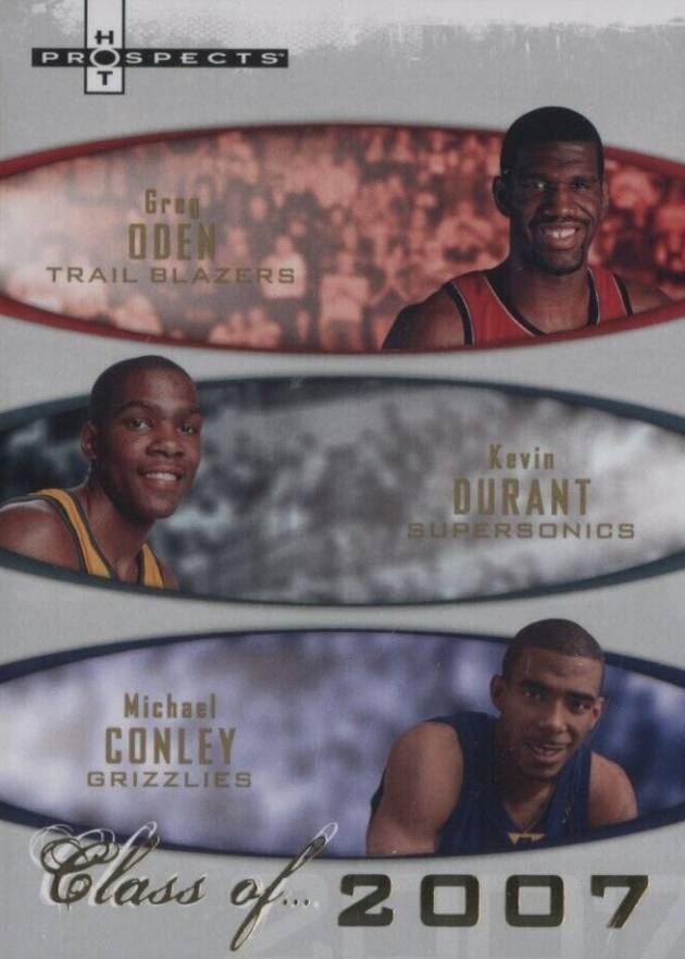 2007  Fleer Hot Prospects Class of... Oden/Durant/Conley #2007a Basketball Card