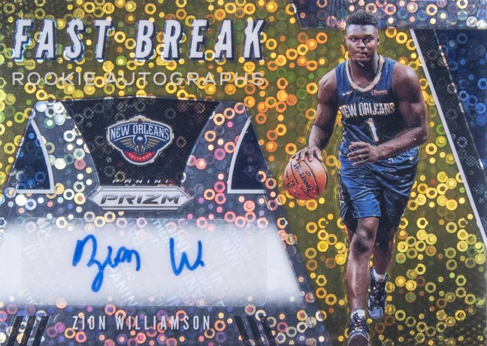 2019 Panini Prizm Fast Break Rookie Autographs Zion Williamson #FRZWL Basketball Card