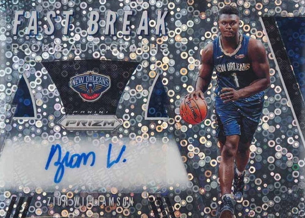 2019 Panini Prizm Fast Break Rookie Autographs Zion Williamson #FRZWL Basketball Card
