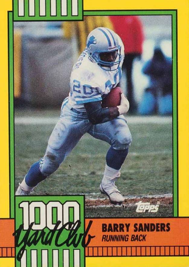 1990 Topps 1000 Yard Club Barry Sanders #3 Football Card