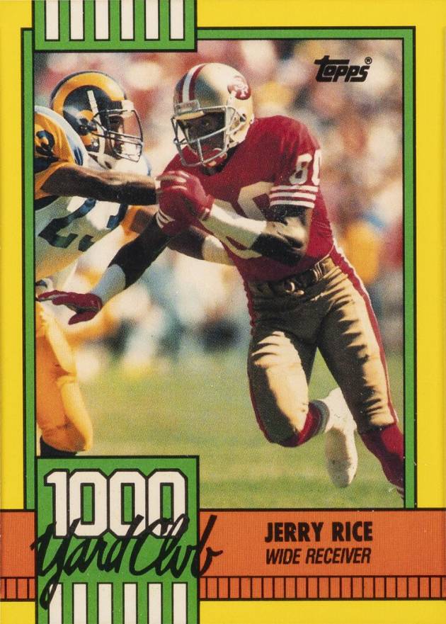 1990 Topps 1000 Yard Club Jerry Rice #1 Football Card