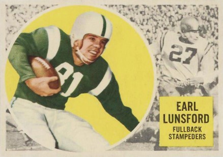 1960 Topps CFL Earl Lunsford #26 Football Card