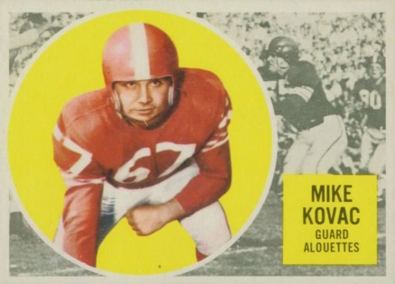 1960 Topps CFL Mike Kovac #43 Football Card