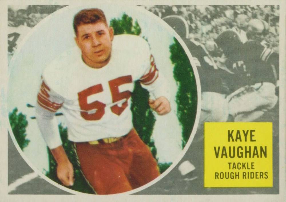 1960 Topps CFL Kaye Vaughan #68 Football Card