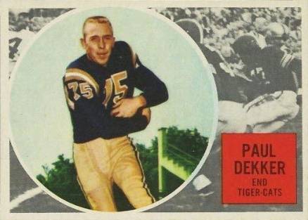 1960 Topps CFL Paul Dekker #32 Football Card