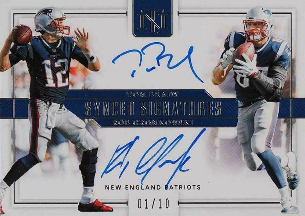 2018 Panini National Treasures Synced Signatures Rob Gronkowski/Tom Brady #SSPAT Football Card