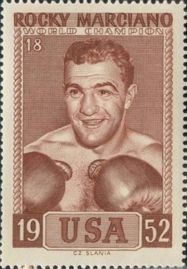 1964 Slania Stamps World Champion Boxers Rocky Marciano #18 Other Sports Card