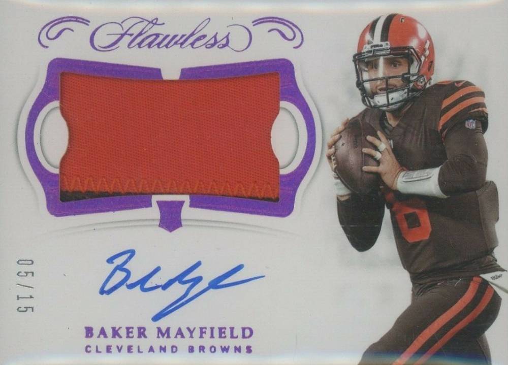 2018 Panini Flawless Rookie Patch Autographs Baker Mayfield #BM Football Card