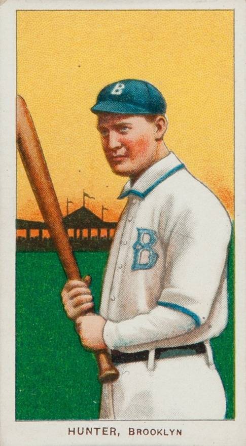 1909 White Borders Piedmont 350  Hunter, Brooklyn #228 Baseball Card