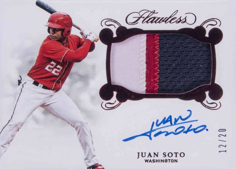 2018 Panini Flawless Rookie Patch Autographs Juan Soto #JS Baseball Card