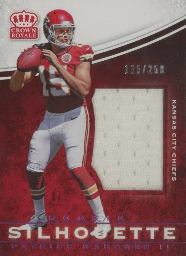 2017 Panini Crown Royale Rookie Silhouette Jumbo Jersey Patrick Mahomes II #18 Football Card