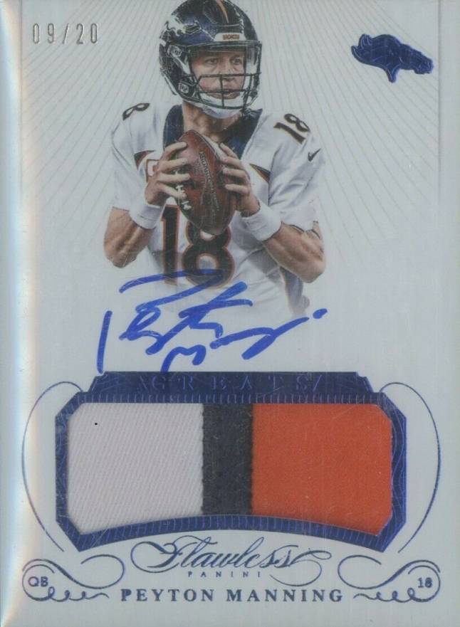 2015 Panini Flawless Greats Patch Autographs Peyton Manning #GPAPM Football Card