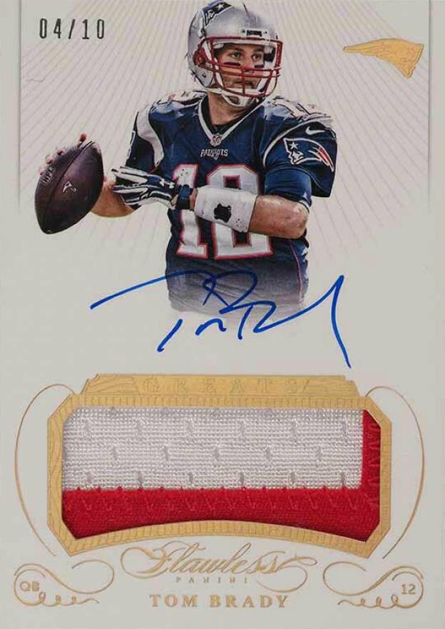 2015 Panini Flawless Greats Patch Autographs Tom Brady #GPATB Football Card