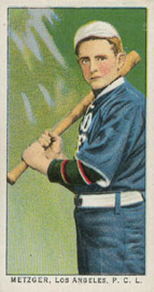 1911 Obak Red Back Metzger, Los Angeles, P.C.L. # Baseball Card