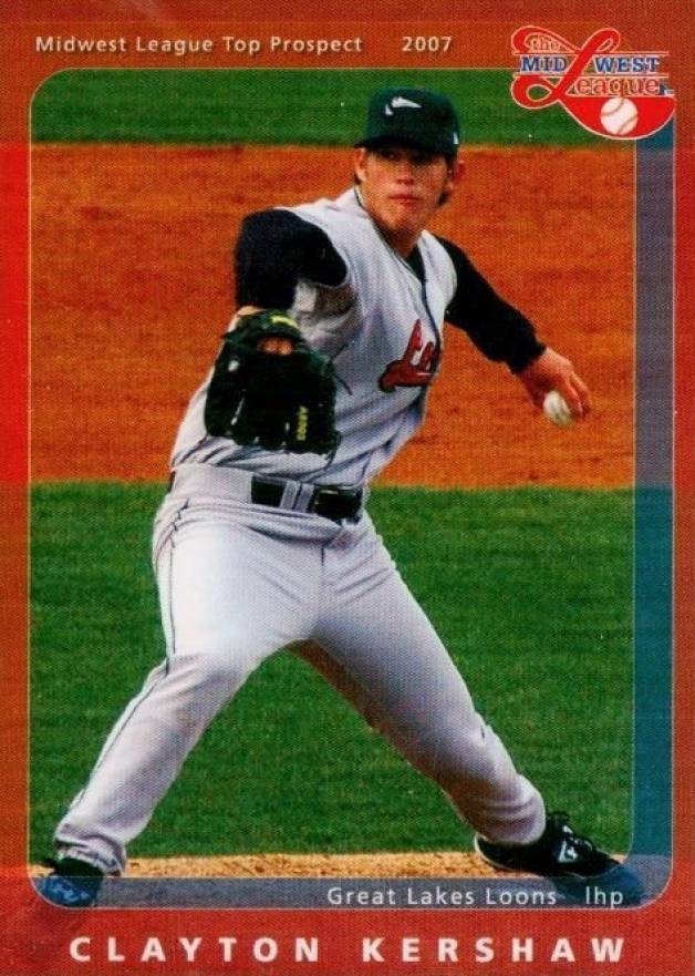 2007 Grandstand Midwest League Top Prospects Clayton Kershaw # Baseball Card