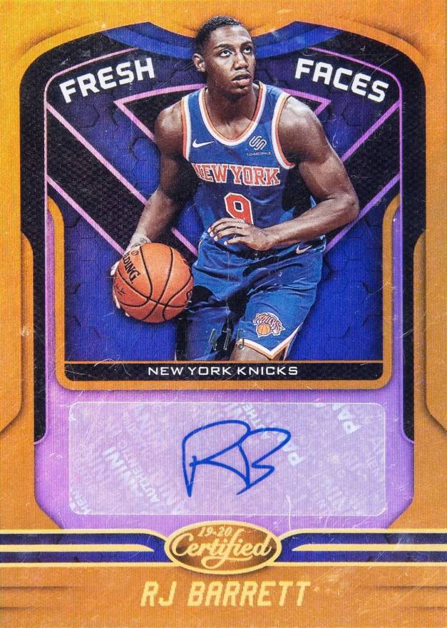 2019 Panini Certified Fresh Faces Signatures RJ Barrett #FFSRJB Basketball Card