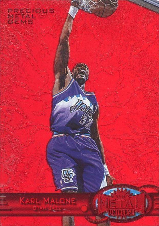 1997 Metal Universe Precious Metal Gems Karl Malone #97 Basketball Card