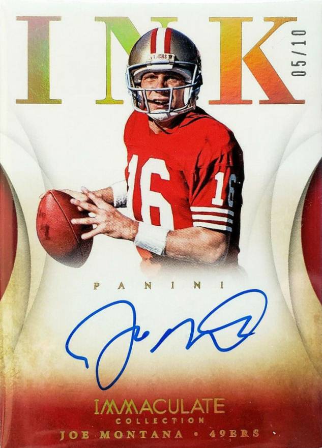 2014 Panini Immaculate Collection Ink Joe Montana #1 Football Card