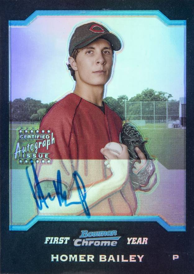 2004 Bowman Chrome Draft Picks Homer Bailey #170 Baseball Card