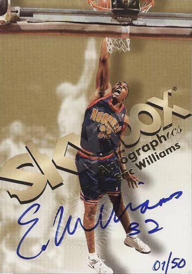 1998 Skybox Premium Autographics Eric Williams # Basketball Card