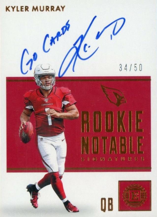 2019 Panini Encased Rookie Notable Signatures Kyler Murray #KMU Football Card