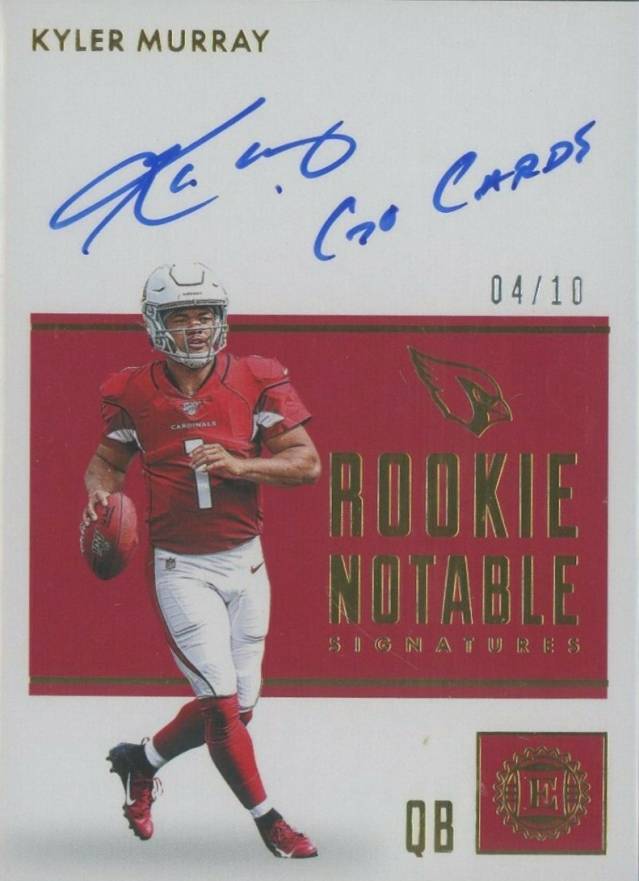 2019 Panini Encased Rookie Notable Signatures Kyler Murray #KMU Football Card