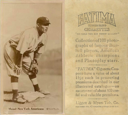 1914 Fatima Player Cards Fritz Maisel # Baseball Card