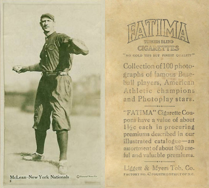 1914 Fatima Player Cards Larry McLean # Baseball Card