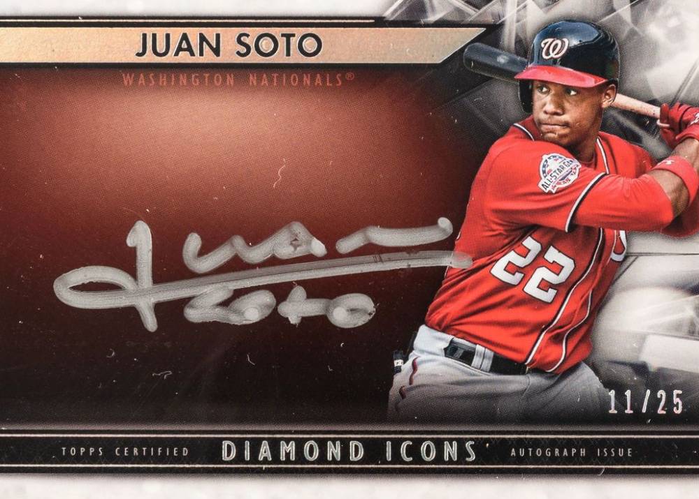 2019 Topps Diamond Icons Silver Ink Autograph Juan Soto #SI-JS Baseball Card