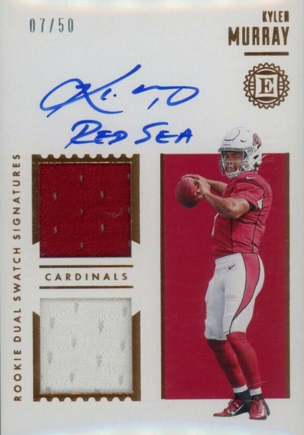 2018 Panini Encased Rookie Dual Swatch Signatures Kyler Murray #KMU Football Card