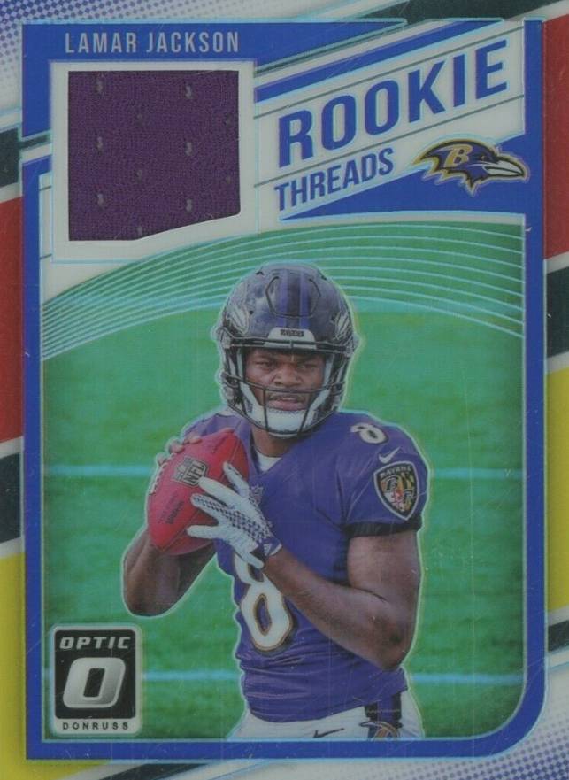 2018 Panini Donruss Optic Rookie Threads Lamar Jackson #LJ Football Card