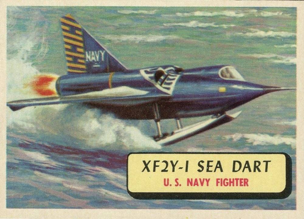 1957  Planes Red Back/Blue Back XF2Y-I Sea Dart #86 Non-Sports Card