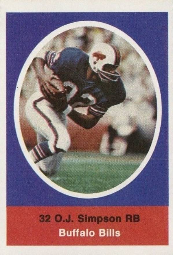 1972 Sunoco Stamps  O.J. Simpson # Football Card