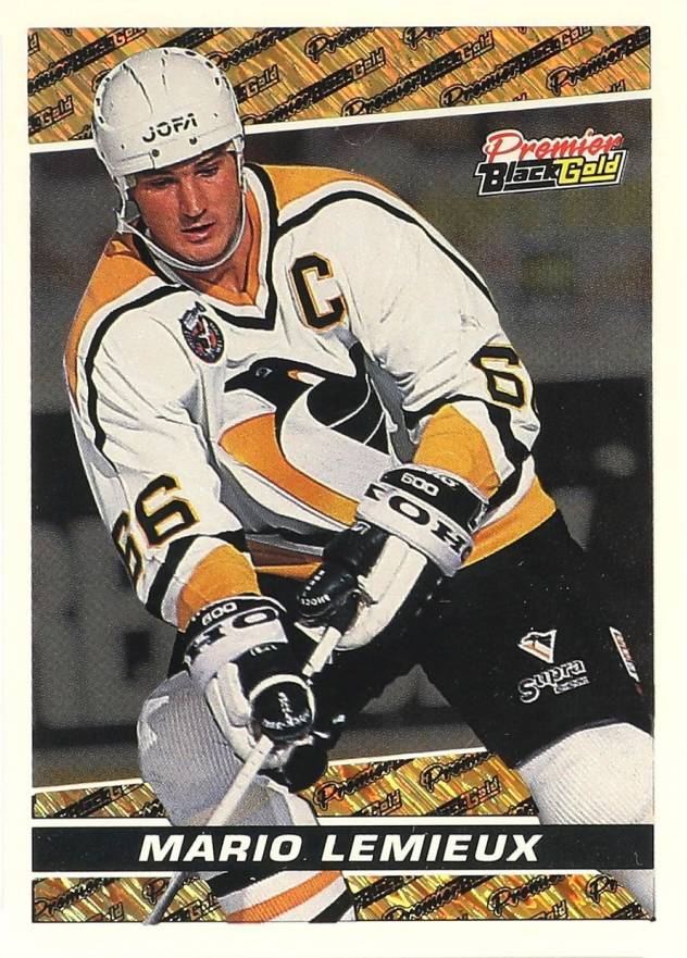 1993 Topps Premier Black Gold Mario Lemieux #9 Hockey Card