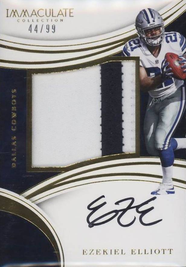 2016 Panini Immaculate Rookie Premium Patch Autographs Ezekiel Elliott #EE Football Card