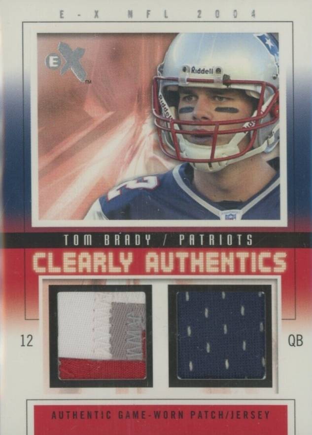 2004 Fleer E-X Clearly Authentics  Tom Brady #CA-TB Football Card