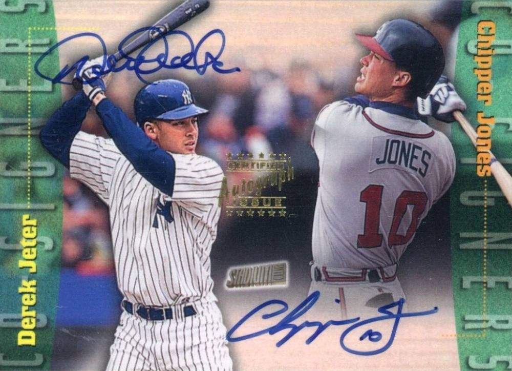 1999 Stadium Club CO-Signers Derek Jeter/Chipper Jones #CS4 Baseball Card