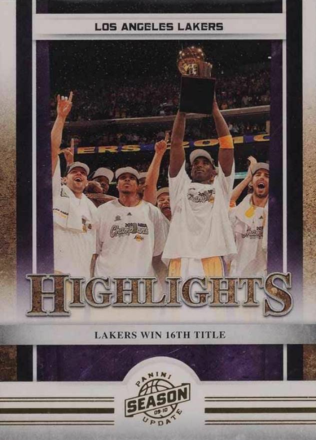 2009 Panini Season Update Los Angeles Lakers 16th Title #20 Basketball Card