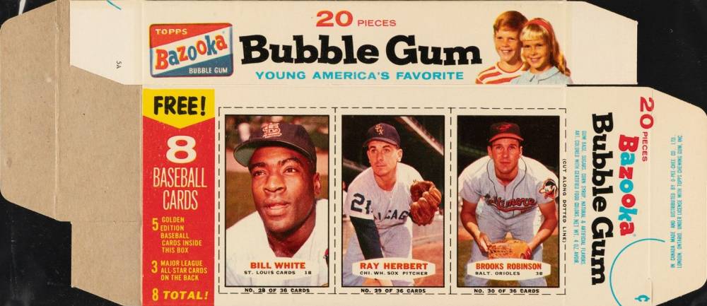 1963 Bazooka Complete Box Frank Robinson/Lee Thomas/Rocky Colavito # Baseball Card