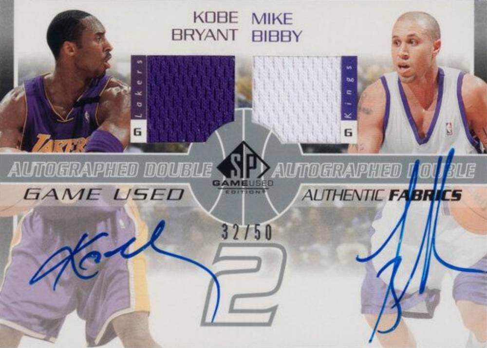 2003 SP Game Used Authentic Fabrics Dual  Bryant/Bibby #KBBM Basketball Card