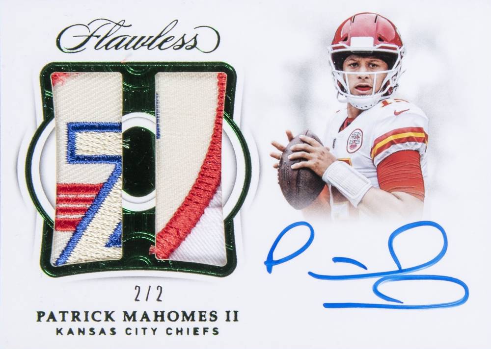 2018 Panini Flawless Dual Patch Autographs Patrick Mahomes II #DPAPM Football Card