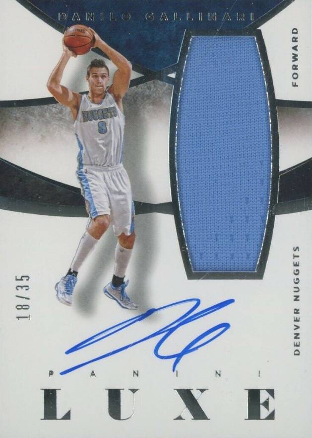 2014 Panini Luxe Memorabilia Autographs Danilo Gallinari #M-DG Basketball Card