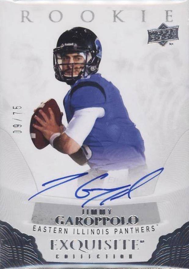 2013 Upper Deck Exquisite Collection Preview Rookie Signatures Jimmy Garoppolo #ER-JG Football Card