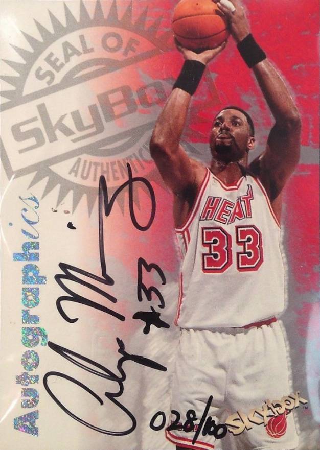 1997 Skybox Premium Autographics Alonzo Mourning # Basketball Card