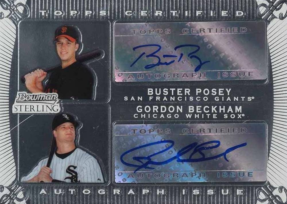 2009 Bowman Sterling Dual Autograph Buster Posey/Gordon Beckham #BPGB Baseball Card