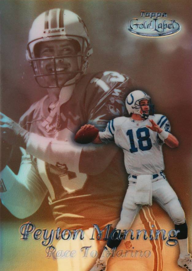 1999 Topps Gold Label Race 2 Marino Peyton Manning #R2 Football Card