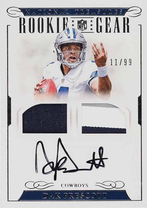 2016 Panini National Treasures Rookie NFL Gear Materials Signatures Dak Prescott #30 Football Card